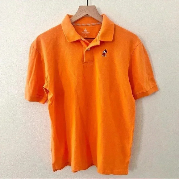 Disney Tops - Disney Parks Orange Mickey Polo